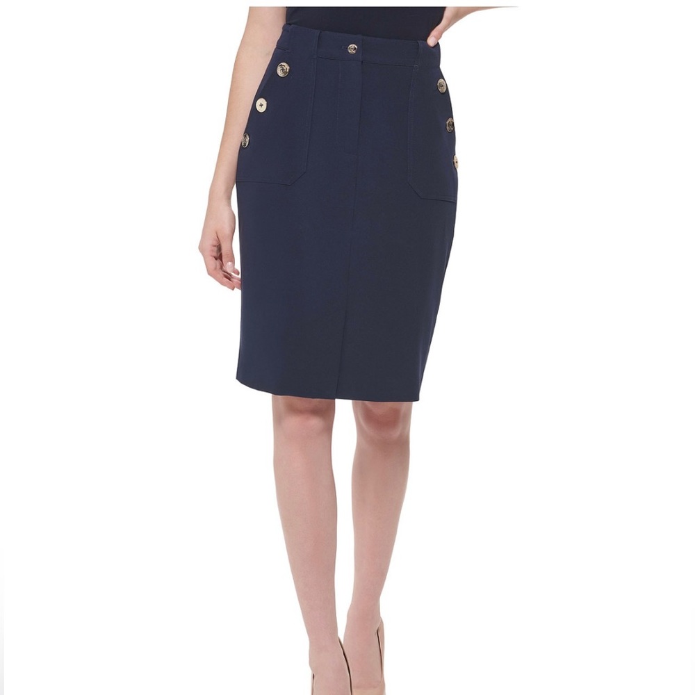 Tommy Hilfiger Sailor-Button Pencil Skirt